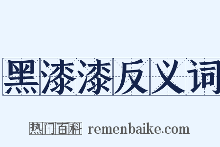 黑漆漆反义词是什么意思的图片